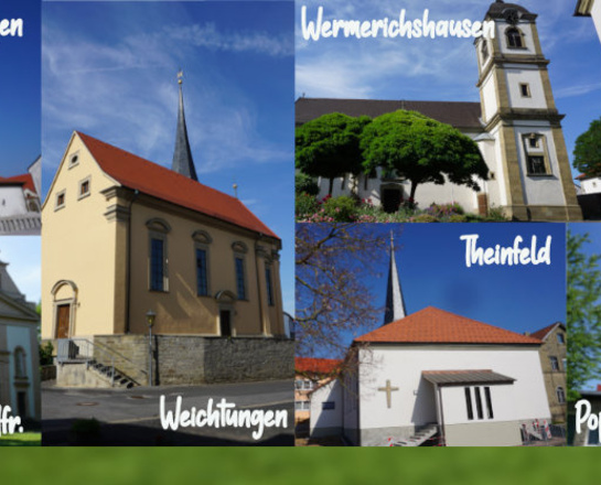 Fotocollage der Kirchen in der PG Lauertal